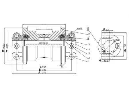 Rolete de esteira para escavadeira Volvo EC290