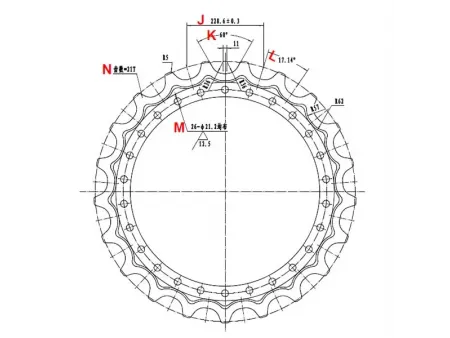 Roda motriz para escavadora Komatsu PC400