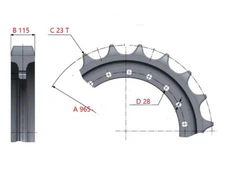 Roda motriz para escavadeira Caterpillar E390