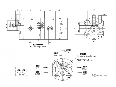 Bomba de engrenagem múltipla