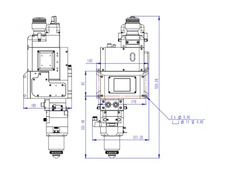 Cabeçote de corte com scanner a laser com foco automático (8kW)