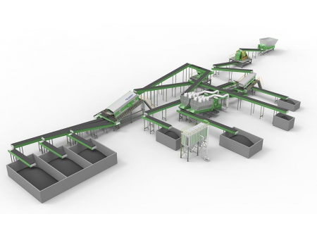 Sistema de tratamento de resíduos de construção
