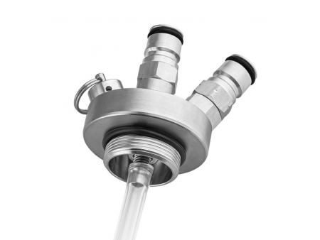 Válvula Extratora em Aço Inoxidável com Terminal Ball Lock Duplo/Conector de Engate Rápido para Barril de Cerveja