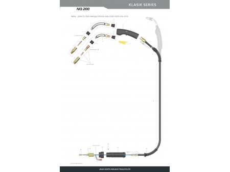 Tocha de solda MIG/MAG NQ200