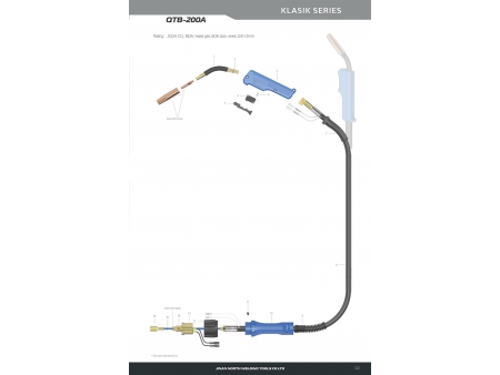 Tocha de solda MIG/MAG QTB-200A