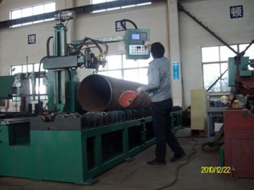Máquina de corte e biselamento por plasma de tubo com banco de rolos
