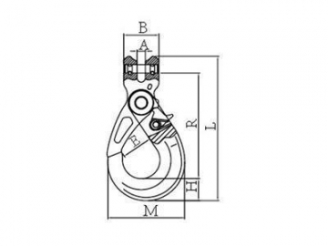 Gancho clévis em liga de aço com auto travamento