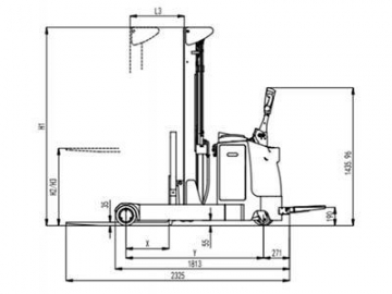 Empilhadeira/Empilhador eléctrica/o retrátil 1,500-2,000kg XR