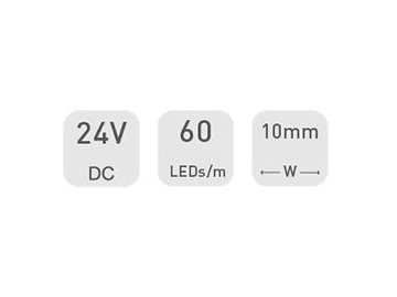 Fita LED decorativa para alumínio  10mm 24V DS860