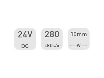 Fita LED flexível para interior  10mm 24V D6280L