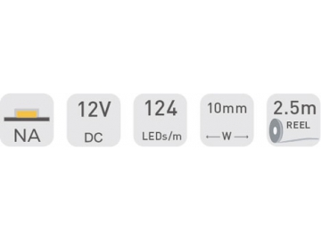 DJ124 12V 10mm  Fita LED comercial