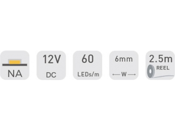 D860 12V 6mm Fita LED comercial