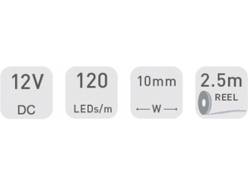 D7120 12V 10mm  Fita LED para interior