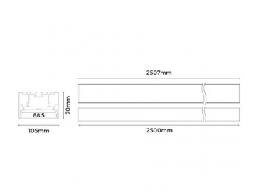 Perfil de alumínio para luminária LED tubular  LS10570