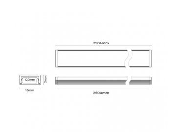 Perfil de alumínio para luminária LED tubular para mobiliário  LS1607