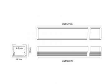 Perfil de alumínio para lâmpada LED linear para mobiliário  LS1613(B)