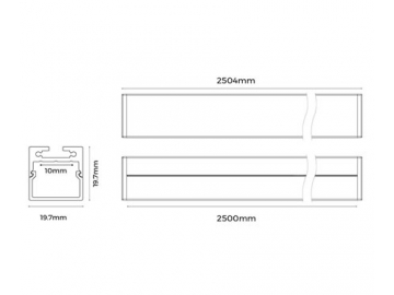 Perfil de alumínio para lâmpada LED linear para móveis  LS1911K(B)