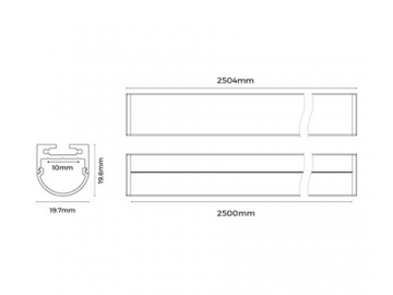 Perfil de alumínio para lâmpada LED linear para móveis  LS1911C(B)