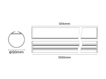 Perfil de alumínio para lâmpada LED tubular  LT120