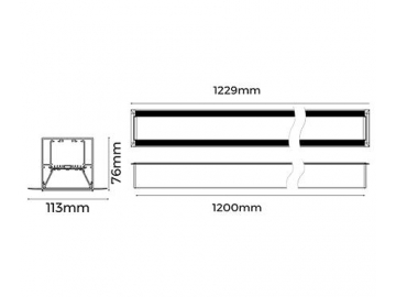 Perfil de alumínio para lâmpada LED tubular de interiores  LR70