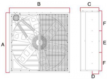 Exaustor fechado de alta vazão para parede, Modelo DJF(A)
