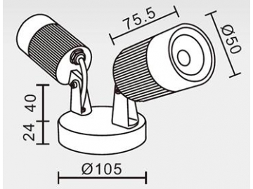 Luminária LED COB duplo para parede de exteriores SC-K104