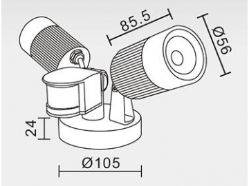 Luminária LED para parede de exteriores SC-K107