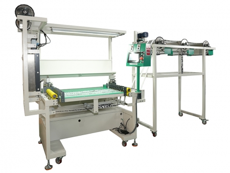 Máquina semiautomática de inspeção de fitas têxteis