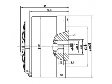 Motor de elevação 350W, PMDC motor escovado ZD109A1