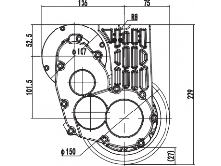 Montagem do motor de acionamento 500W ZD109A8-JS13S