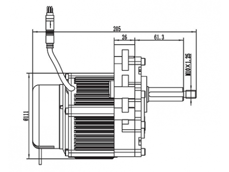 Motor de acionamento 200W, PMDC motor sem escova TF095CH