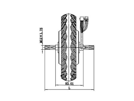 Motor de acionamento 250W, PMDC motor sem escova GF105AQH