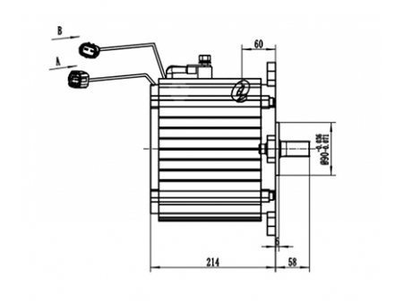 Motor de tração 6000-11000W, PMDC motor sem escova TZ210BX-T