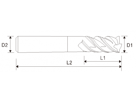 Fresa de carboneto (4 estrias) para aços de alta dureza EMC04 X5070