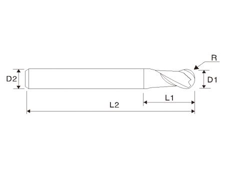 Fresa cónica de carboneto EMC06 X5070, comprimento longo