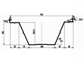 Máquina para fabricar telha curva de aço Qspan CS-1000-610