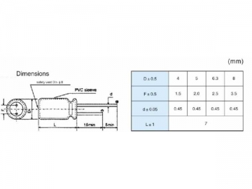 Capacitor eletrolítico YZPST E1