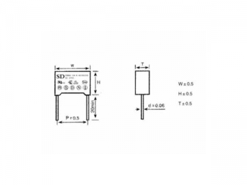 Capacitor supressor de filme polipropileno metalizado F2