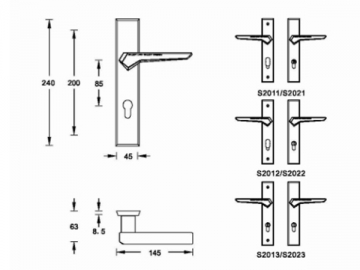 Fechadura de porta em liga de zinco H33185-BI