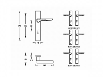 Fechadura de porta em liga de zinco H33185-BI