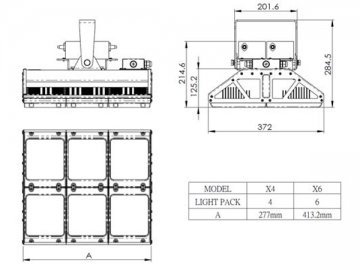 Lâmpada de túnel LED 180W 200W 220W