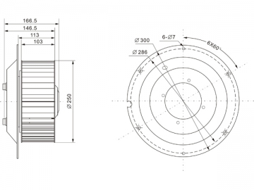 Ventilador Centrífugo Curvo de Pás Adiante com Entrada Única para Ar Condicionado Vertical