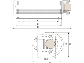 Ventilador Cross-Flow para Sistemas de Aquecimento de Chão Radiante