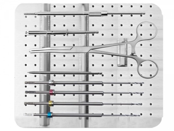 Conjunto de instrumentos cirúrgicos para placa cervical anterior