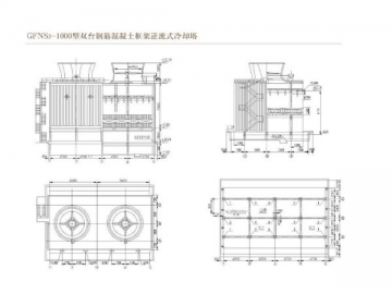 <strong>Torre de resfriamento contracorrente PRFV com estrutura de concreto armado</strong>