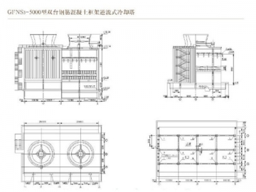 <strong>Torre de resfriamento contracorrente PRFV com estrutura de concreto armado</strong>