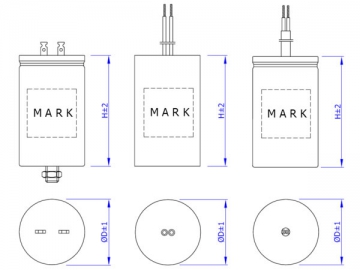 Capacitor de partida de motor CBB60