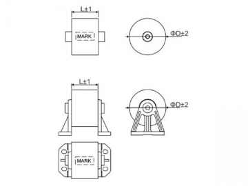 Capacitor ressonante encapsulado com resina epóxi