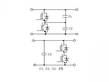 Capacitor snubber axial