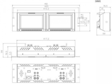 Monitor LCD profissional montado em rack - TLS701HD/SD-2